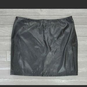 Maxima Wilsons Leather Skirt Womens Plus Size 24 Black Back Zip Slit Nylon Lined